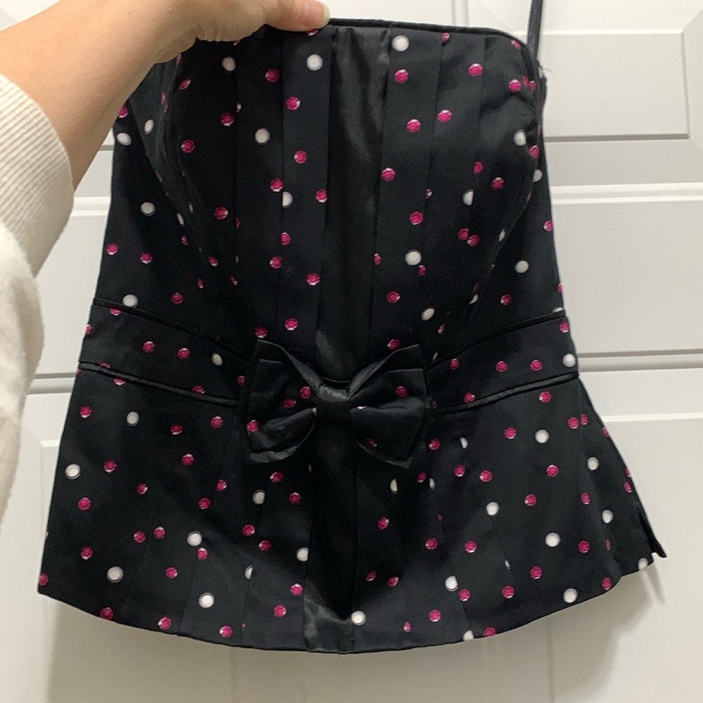 White House Black Market Strapless Black Corset Top - Size 8